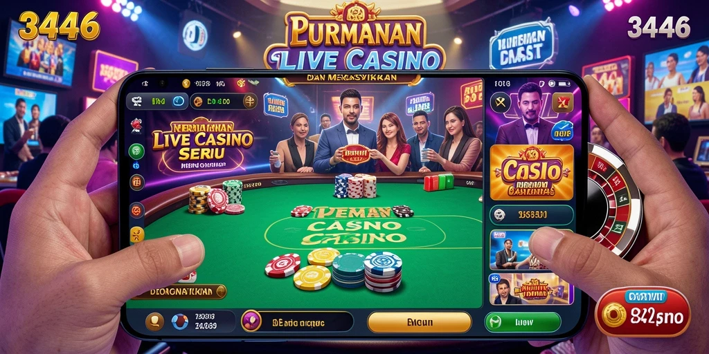 Tampilan gameplay seru di Live Casino 3446 dengan dealer langsung.