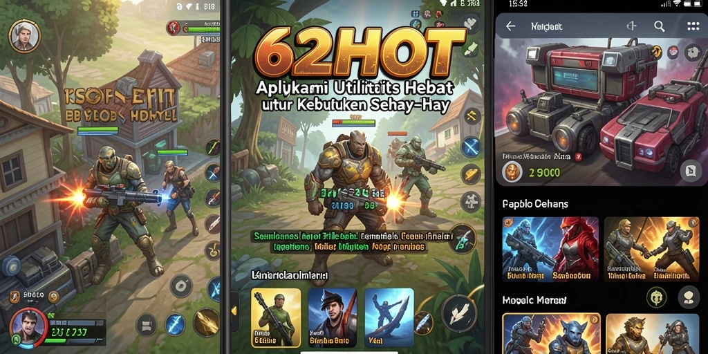 Tampilan antarmuka aplikasi 62HOT yang user-friendly.