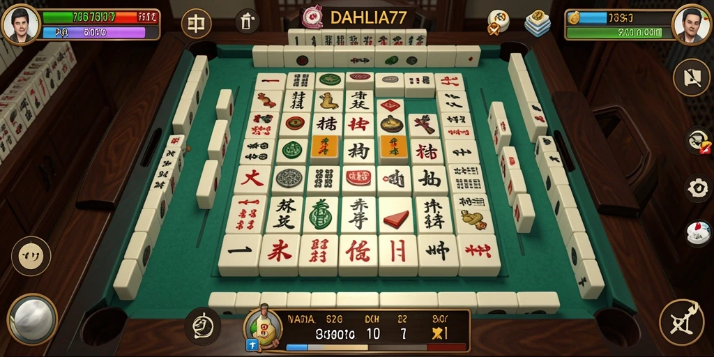 Tampilan menarik dari gameplay DAHLIA77 Mahjong dengan batu dan latar belakang yang menggugah.