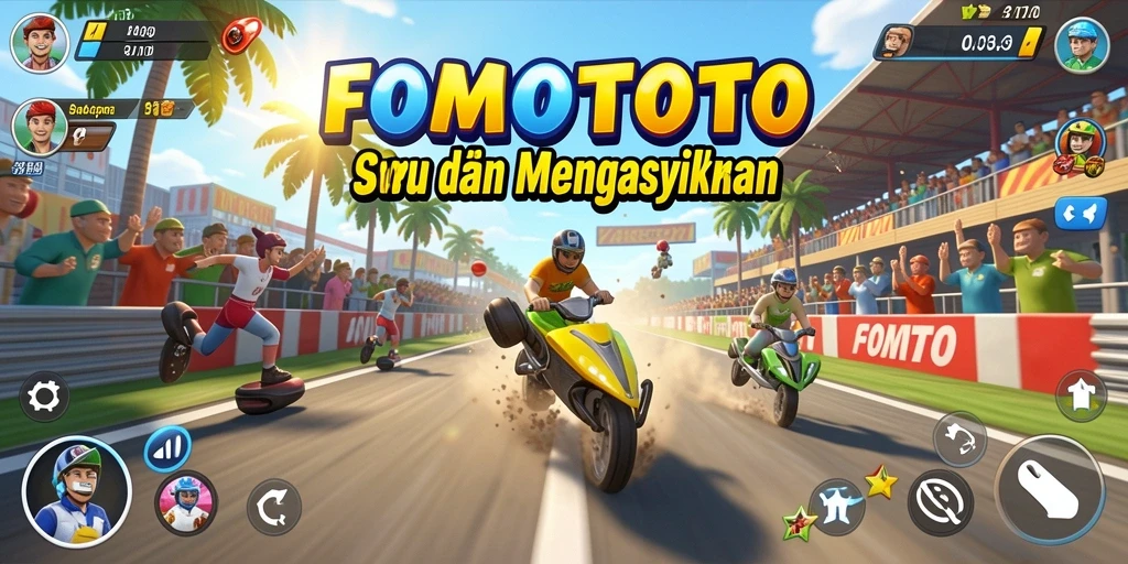 Gameplay seru balapan FOMOTOTO yang penuh aksi.