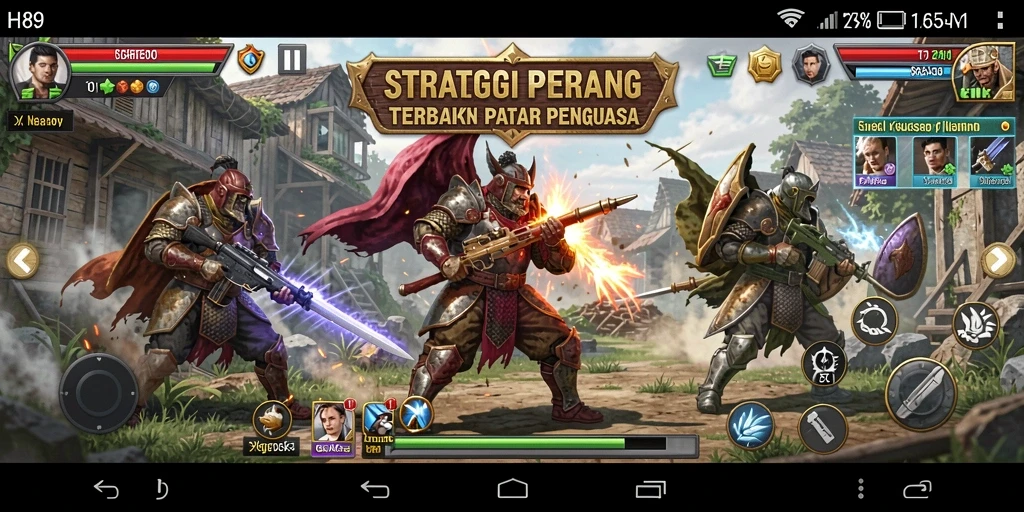 Tampilan layar utama H89 menampilkan pertempuran seru dengan strategi yang cerdas.