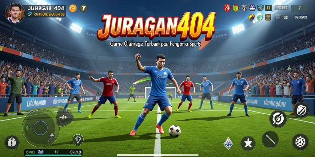 Screenshot JURAGAN404 yang menampilkan aksi olahraga penuh semangat.