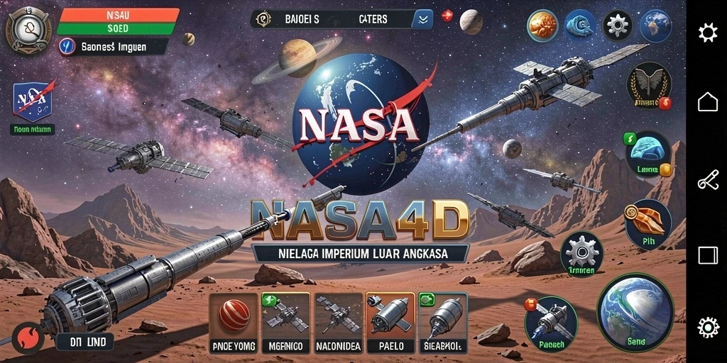 Screenshot menampilkan aksi seru dalam gameplay Tycoon NASA4D.