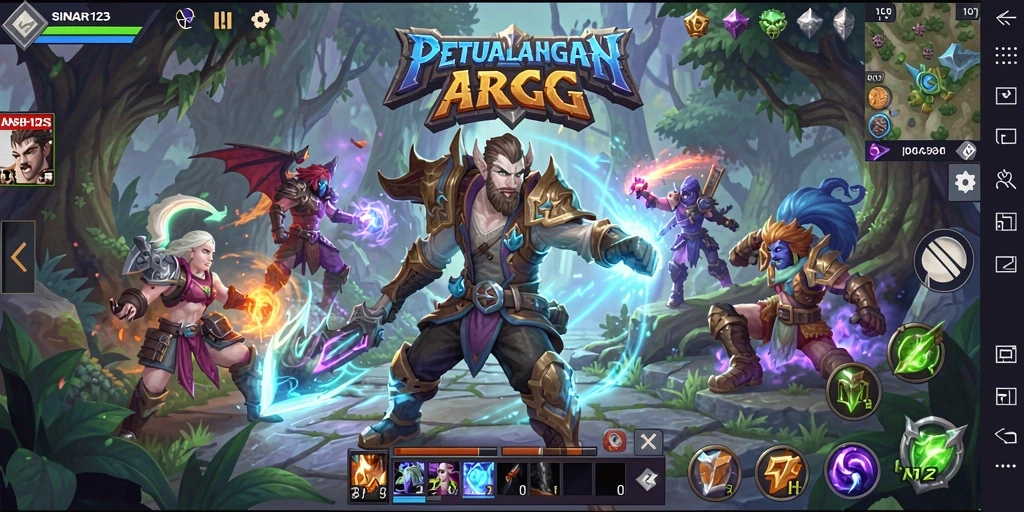 Tangkapan layar gameplay SINAR123 yang menampilkan pertarungan seru dan karakter menarik.